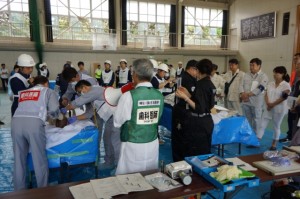 西湘高等学校会場 多数遺体収容施設設置運営訓練